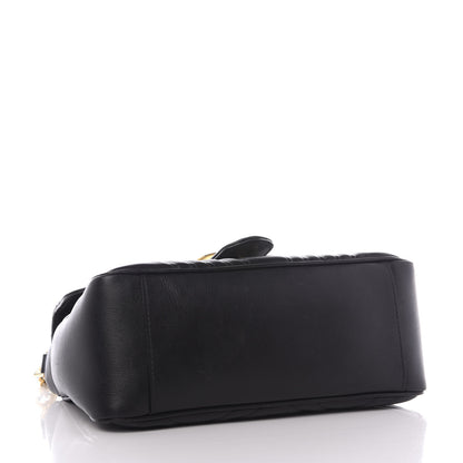 Gucci Calfskin Matelasse Small GG Marmont Top Handle Shoulder Bag Black 3 of 11