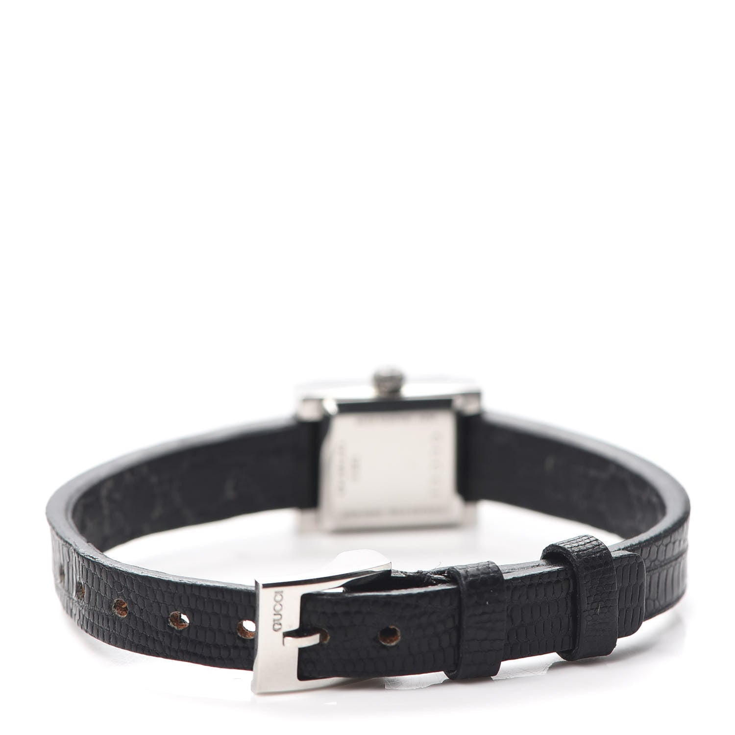 Gucci Stainless Steel Calfskin Diamond Pave 14mm G-Frame Square Quartz Watch 3 of 7