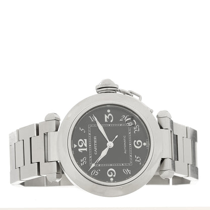 Cartier Stainless Steel 35mm Pasha C Automatic Watch Black 2 of 4
