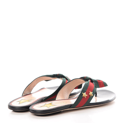 Gucci Grosgrain Web Thong Sandals 40 Black 4 of 8