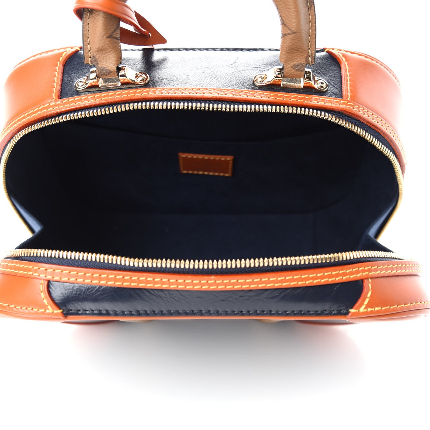 Calfskin Reverse Monogram Valisette PM Navy Caramel