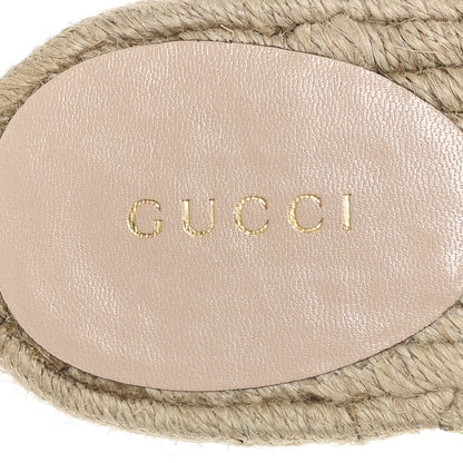 Gucci Malaga Kid Perforated Criss Cross Espadrille Slide Sandals 38.5 Emerald Hibiscus Red 8 of 10
