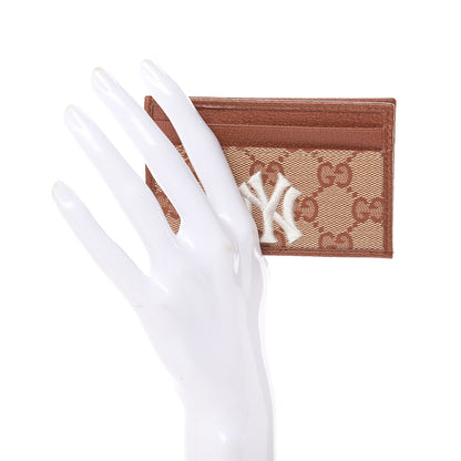 Gucci X MLB GG Monogram NY Yankees Card Holder Beige Ruggine Ivory 2 of 7