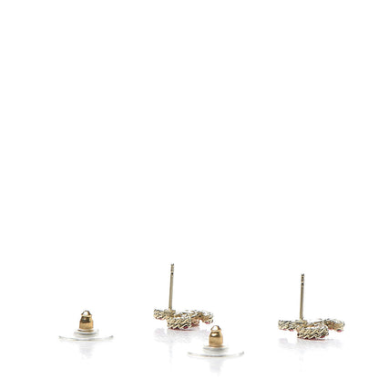 Chanel Crystal Mini CC Earrings Pink Gold 3 of 4