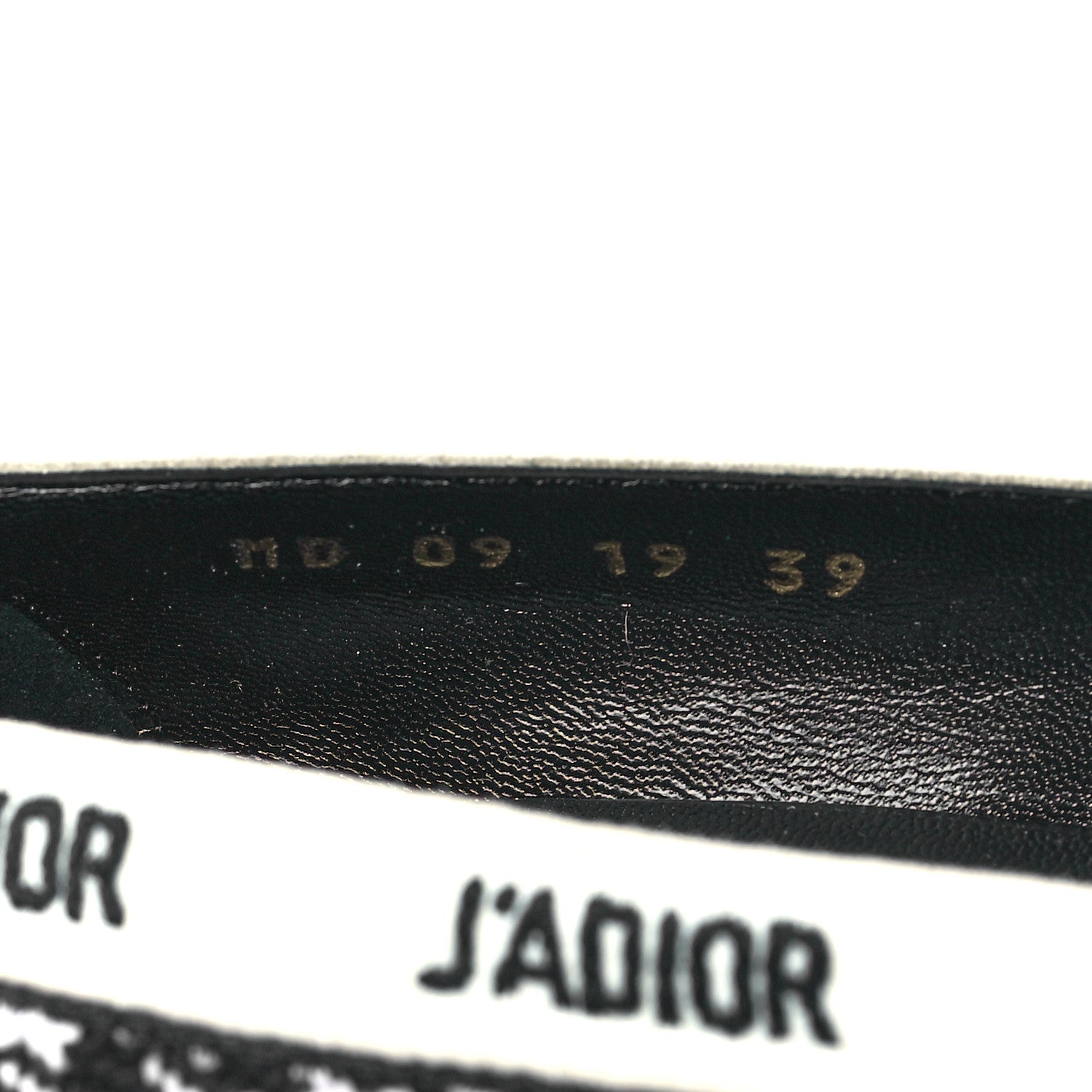 Christian Dior Wool Ribbon Houndstooth Embroidered J'Adior 65mm Pumps 39 Black White 8 of 9