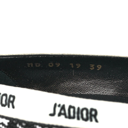 Christian Dior Wool Ribbon Houndstooth Embroidered J'Adior 65mm Pumps 39 Black White 8 of 9