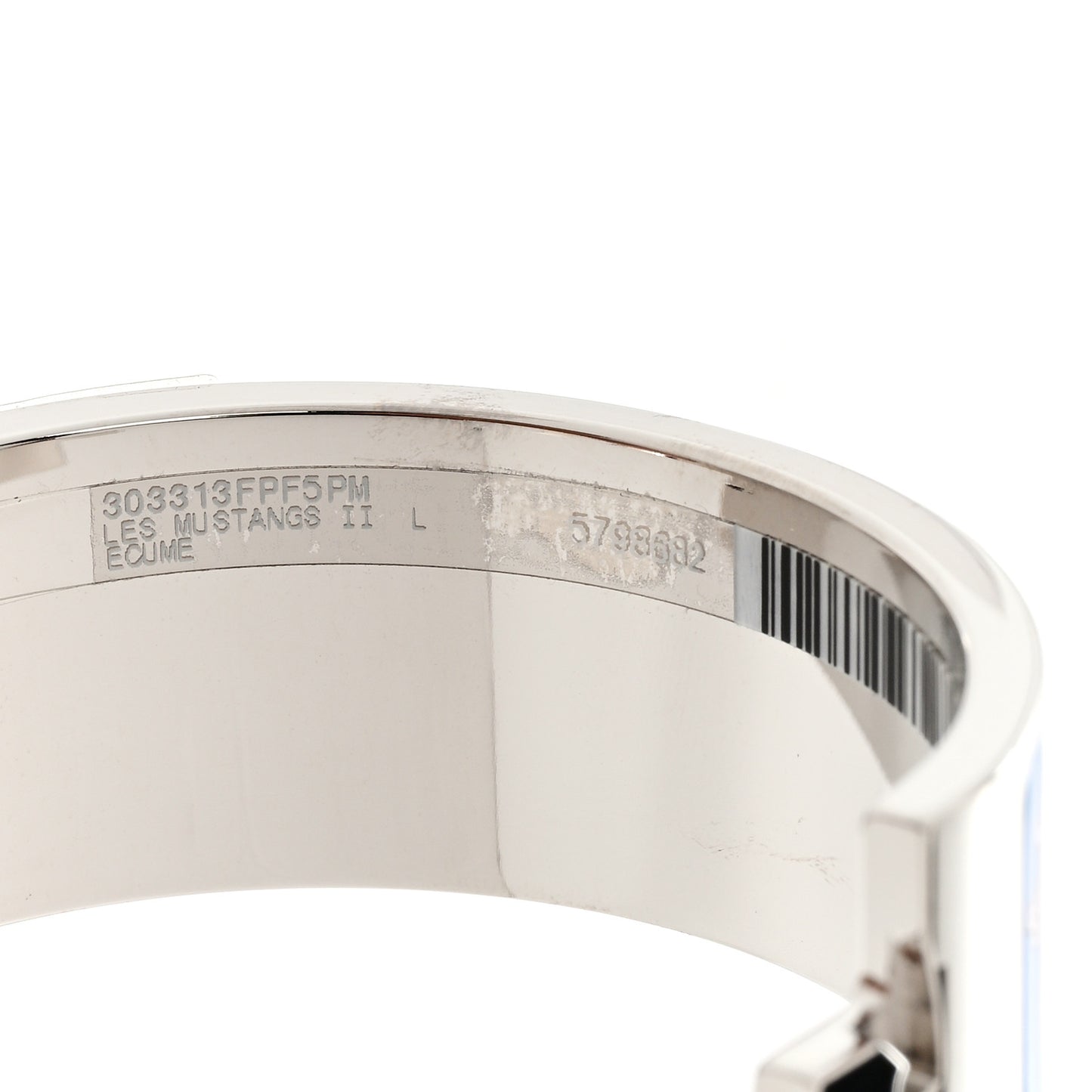Enamel Printed Wide Les Mustangs II Clic Clac H Bracelet PM Ecume
