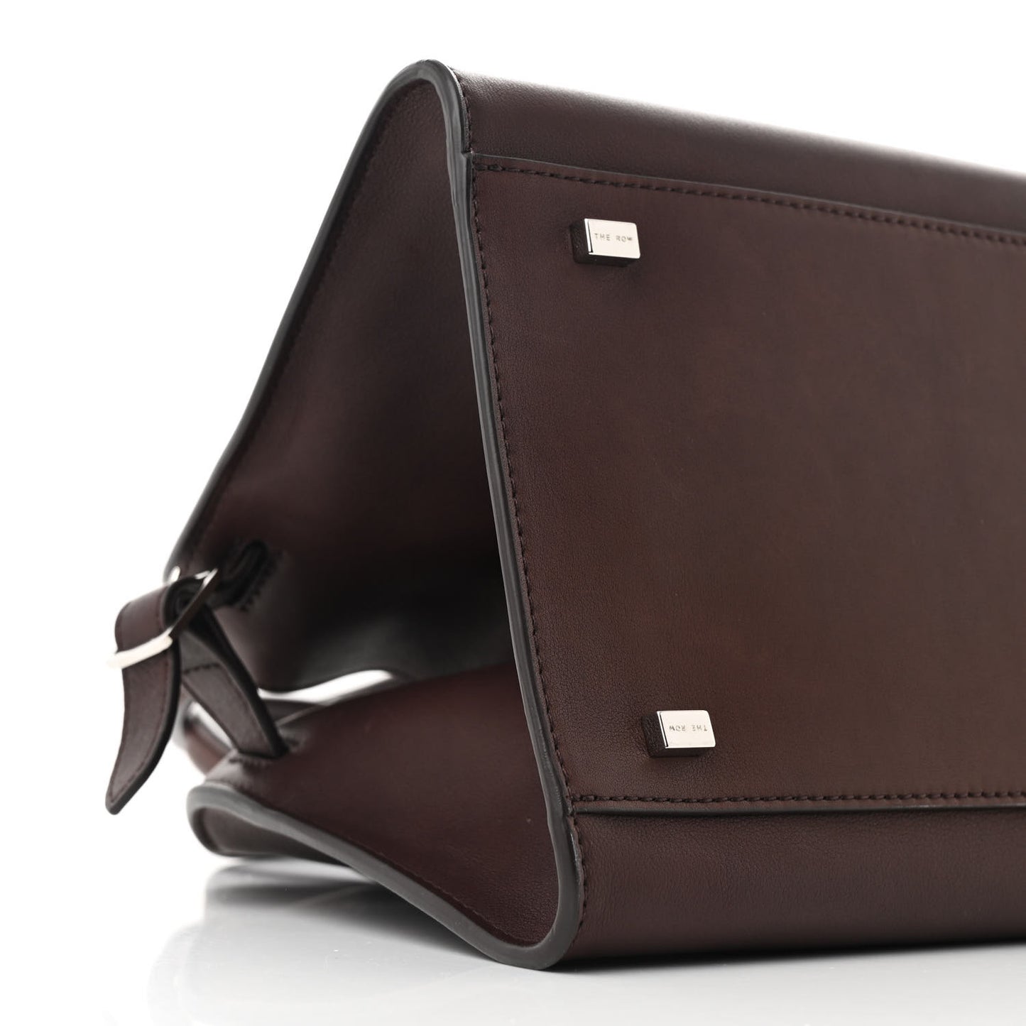 Polished Saddle Calfskin Soft Margaux 10 Bag Dark Brown