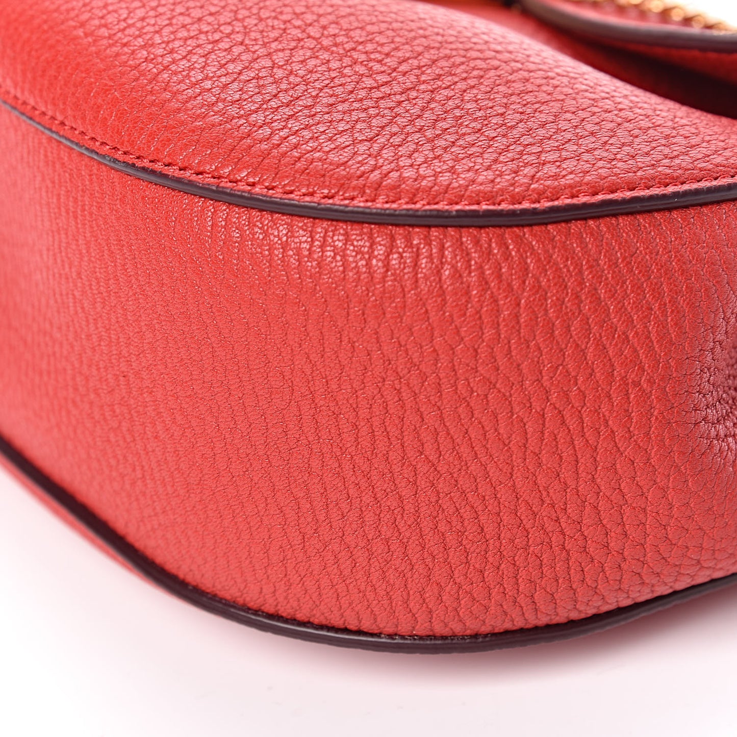 Grained Lambskin Drew Shoulder Bag Plaid Red