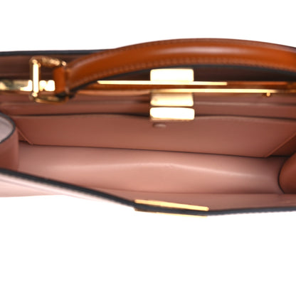 Fendi Vitello King Luxor Shiny Nappa Medium Peekaboo I SEE U East West Satchel Brandy Light Rose 5 of 11