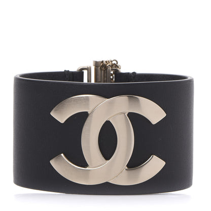 Chanel Calfskin CC Wide Cuff M Black 1 of 5