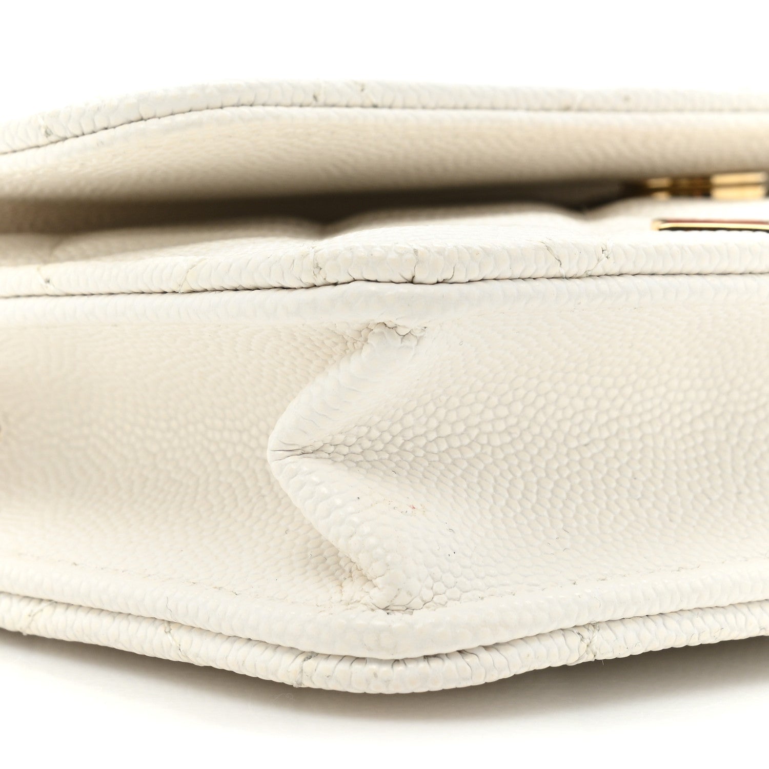 Chanel Caviar Quilted Enamel Coco Casino Flap Phone Holder With Chain White 11 of 15
