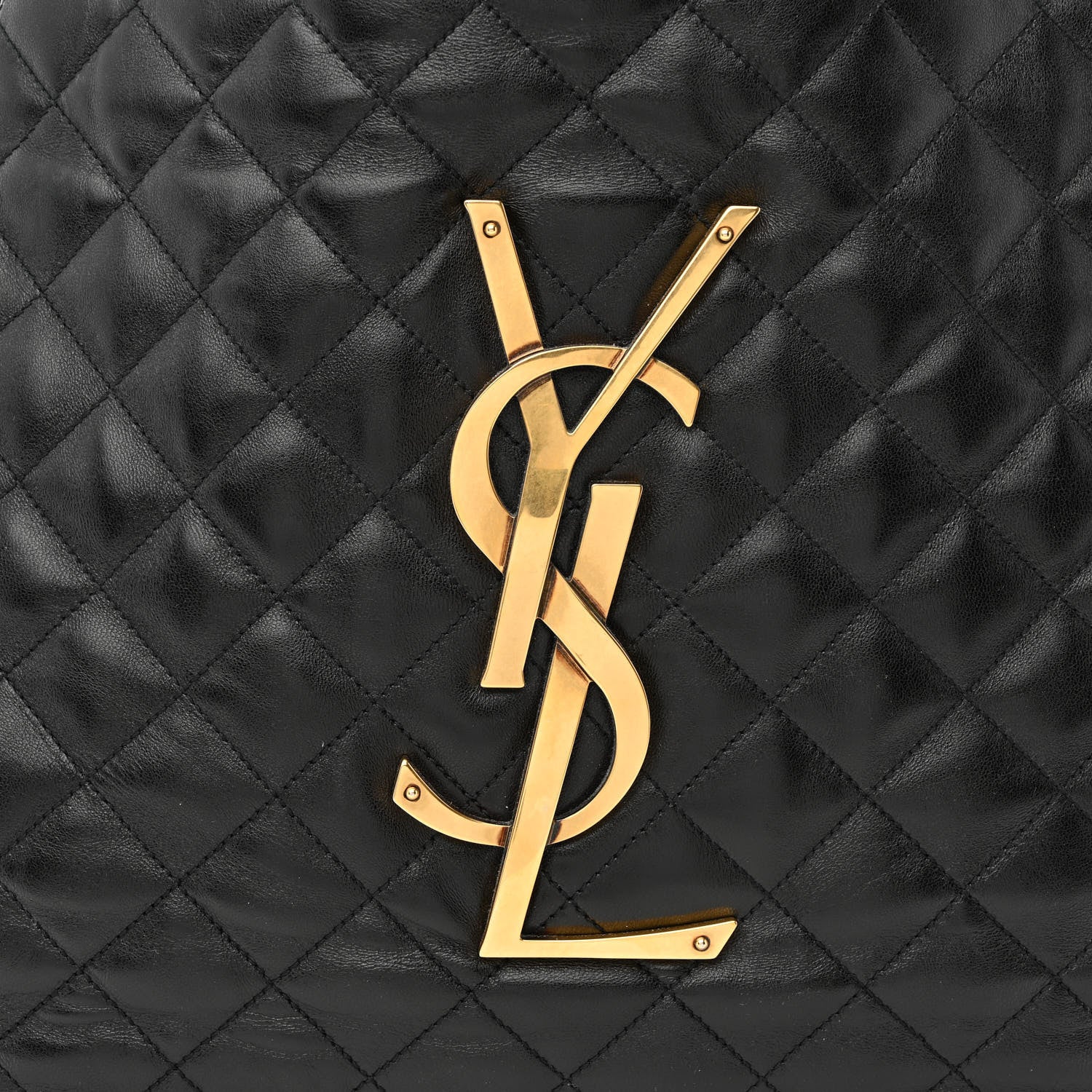 Saint Laurent Lambskin Quilted Maxi Icare Shopping Tote Black 10 of 12