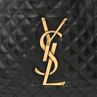 Saint Laurent Lambskin Quilted Maxi Icare Shopping Tote Black 10 of 12