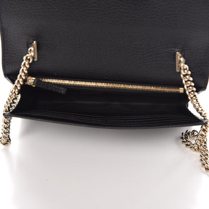 Gucci Dollar Calfskin Interlocking G Chain Wallet Black 5 of 8