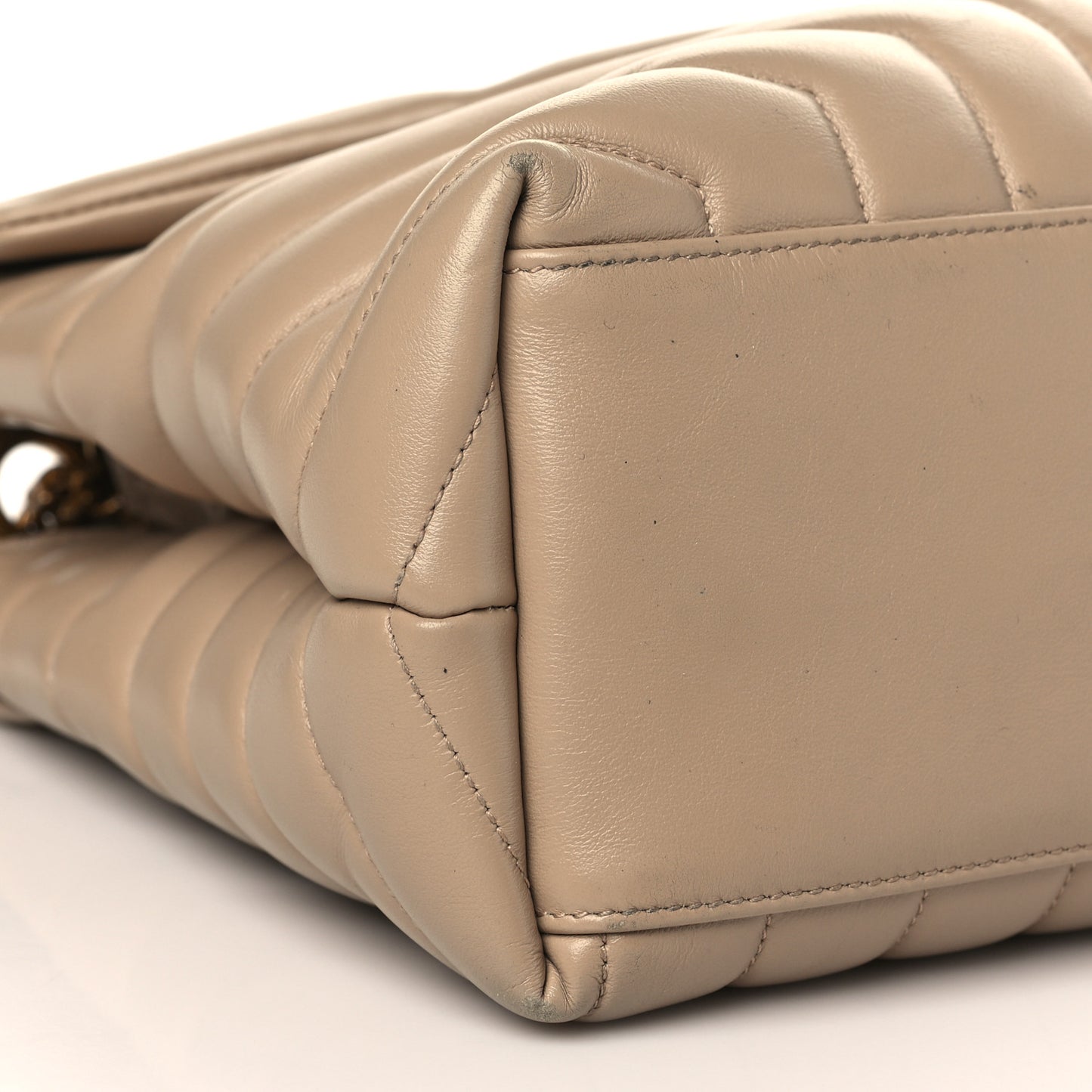 Calfskin Y Quilted Monogram Medium Loulou Chain Satchel Dark Beige