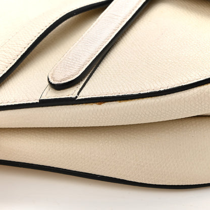 Christian Dior Grained Calfskin Saddle Bag White 9 of 9