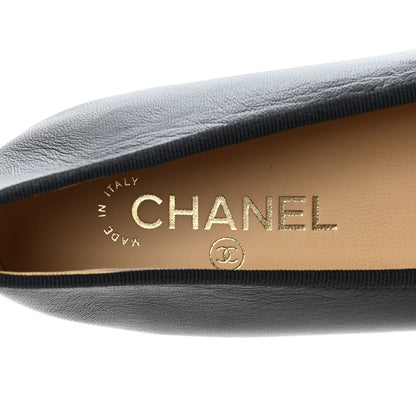 Chanel Lambskin Patent Cap Toe Ballerina Flats 40 Black 7 of 9