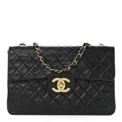 Chanel Lambskin Quilted XL Jumbo Single Flap Black 1 of 12