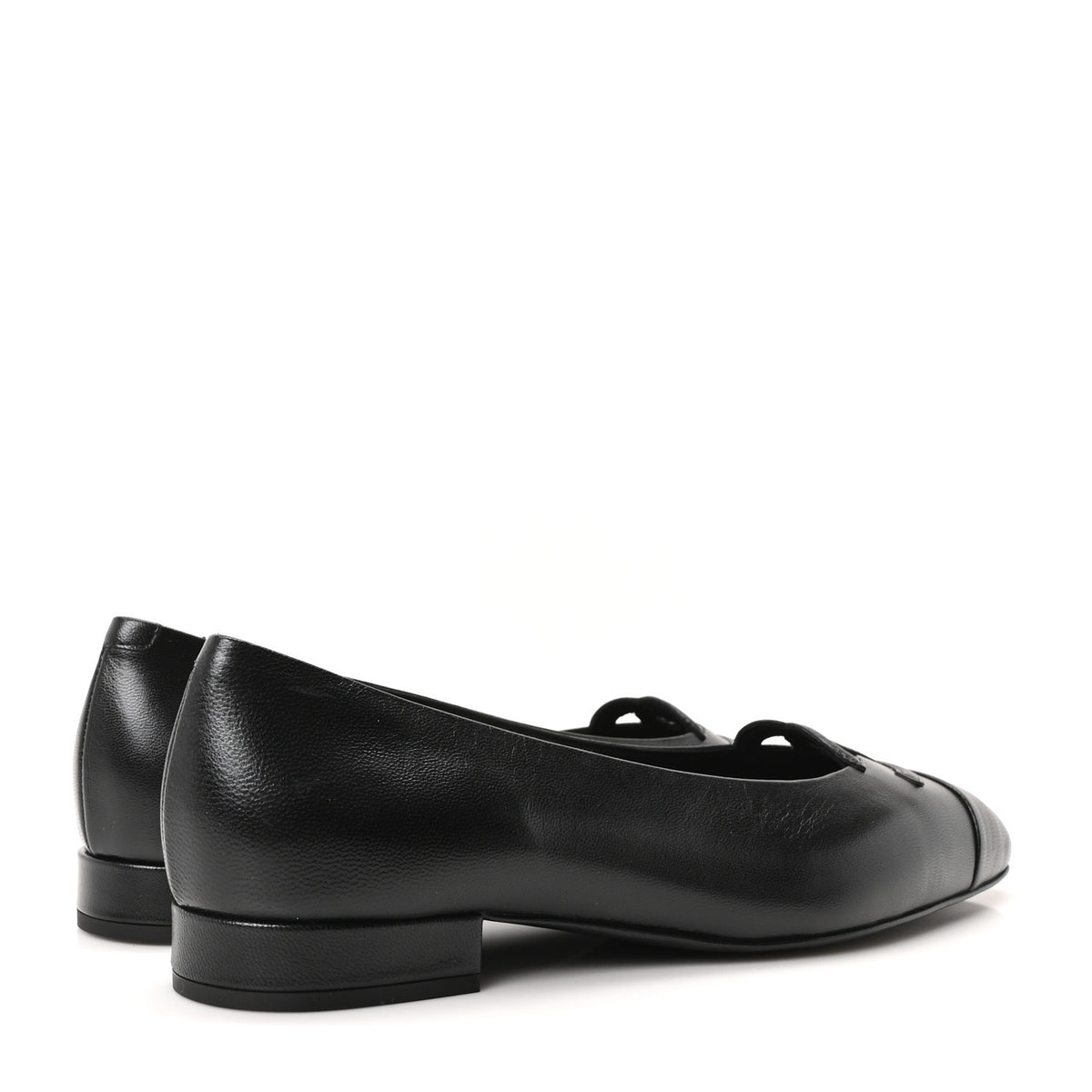 Chanel Goatskin CC Ballet Flats 38 Black 5 of 10