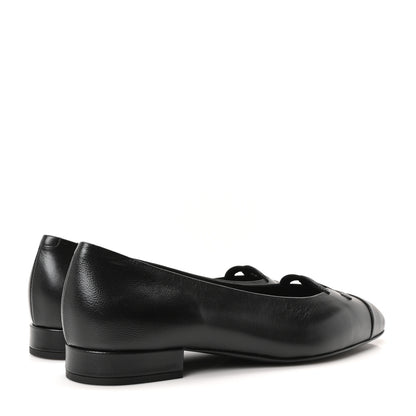 Chanel Goatskin CC Ballet Flats 38 Black 5 of 10
