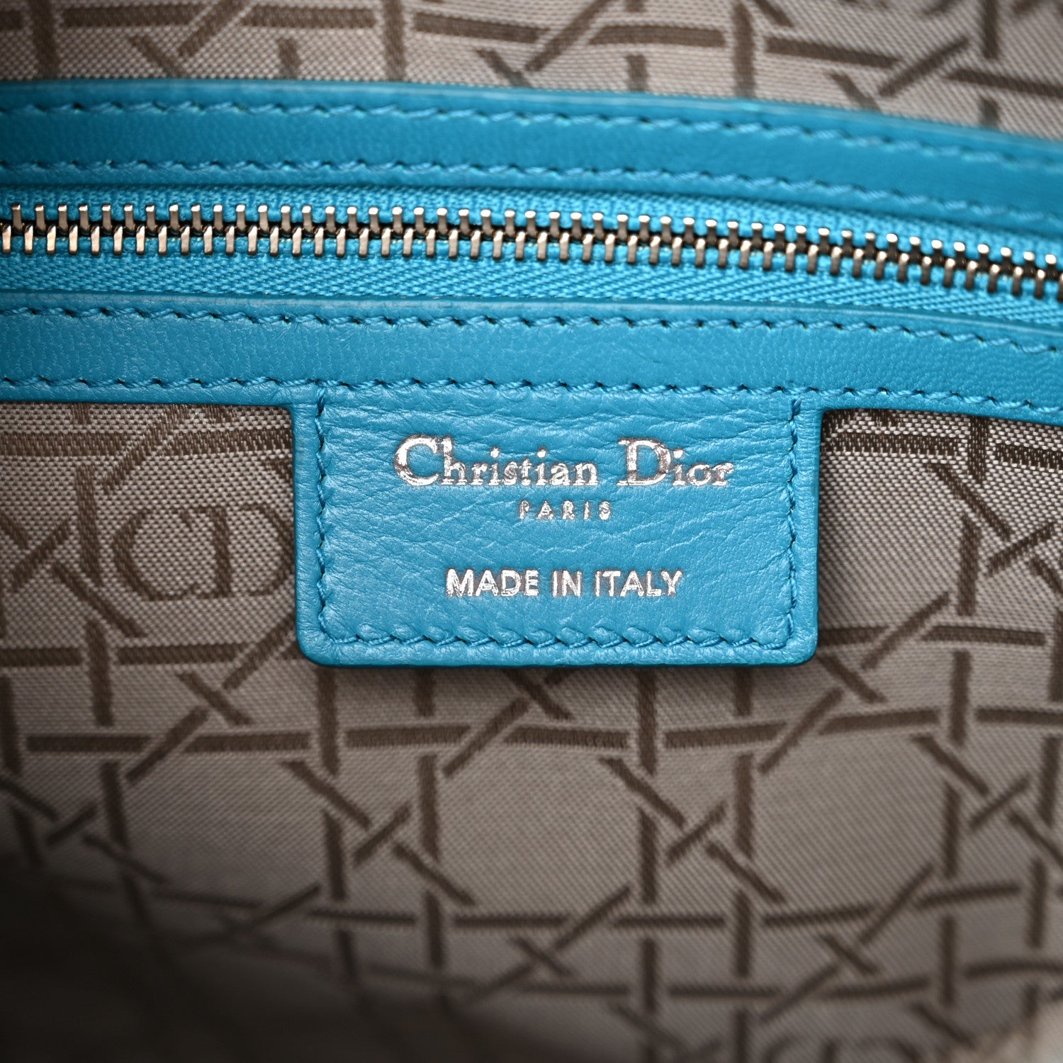 Christian Dior Lambskin Cannage Large Lady Dior Turquoise 6 of 21