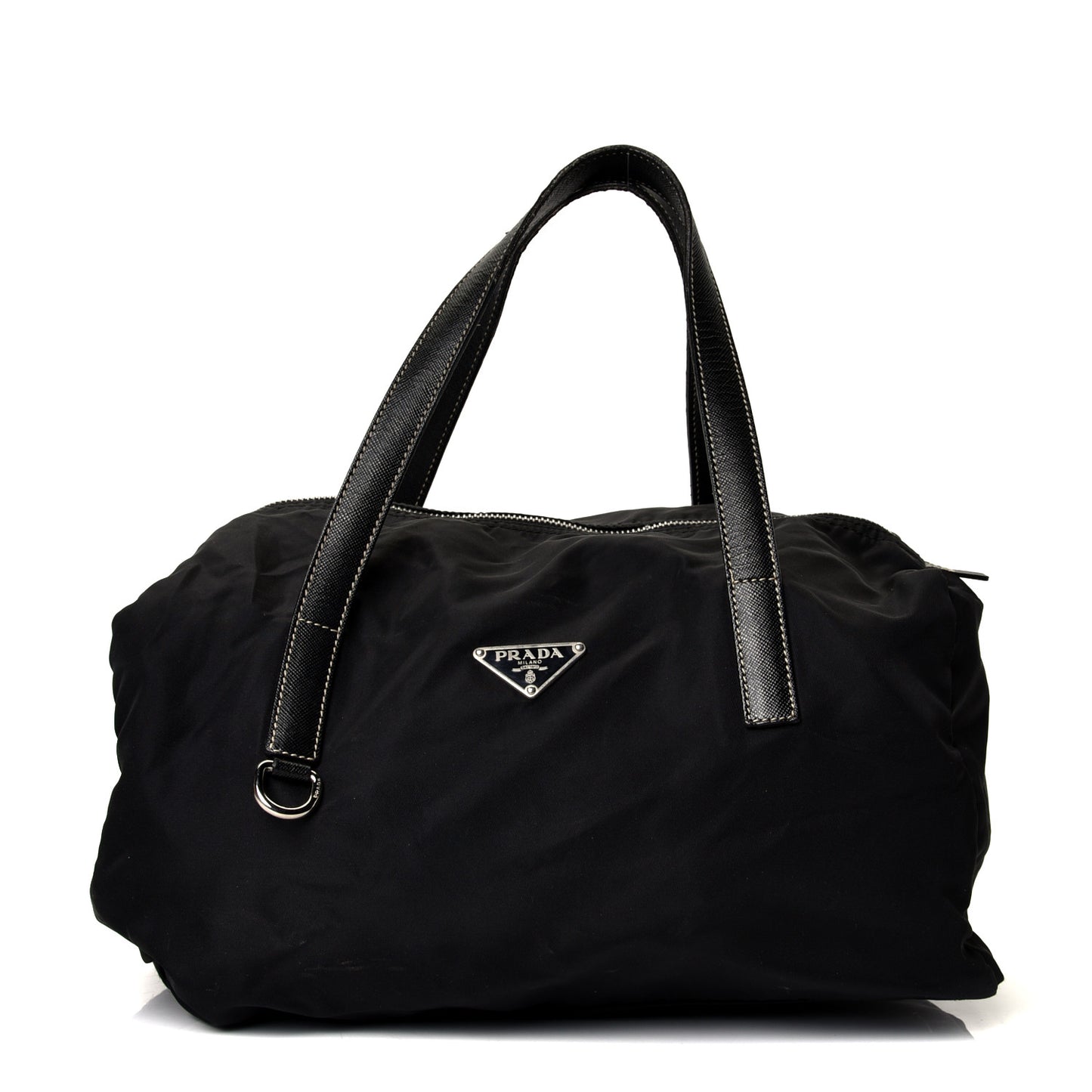 Tessuto Nylon Saffiano Duffel Bag Black