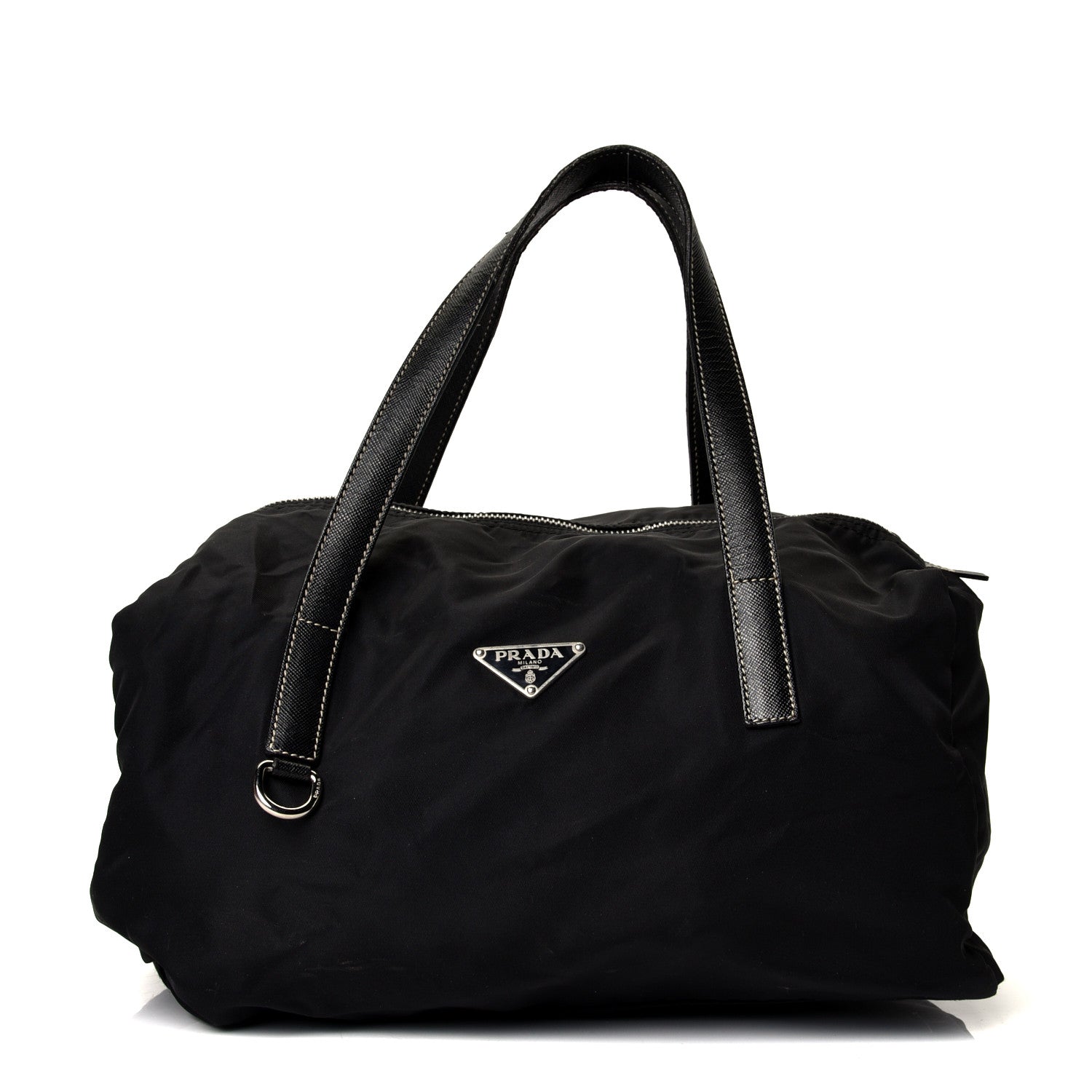 Prada Tessuto Nylon Saffiano Duffel Bag Black 1 of 4