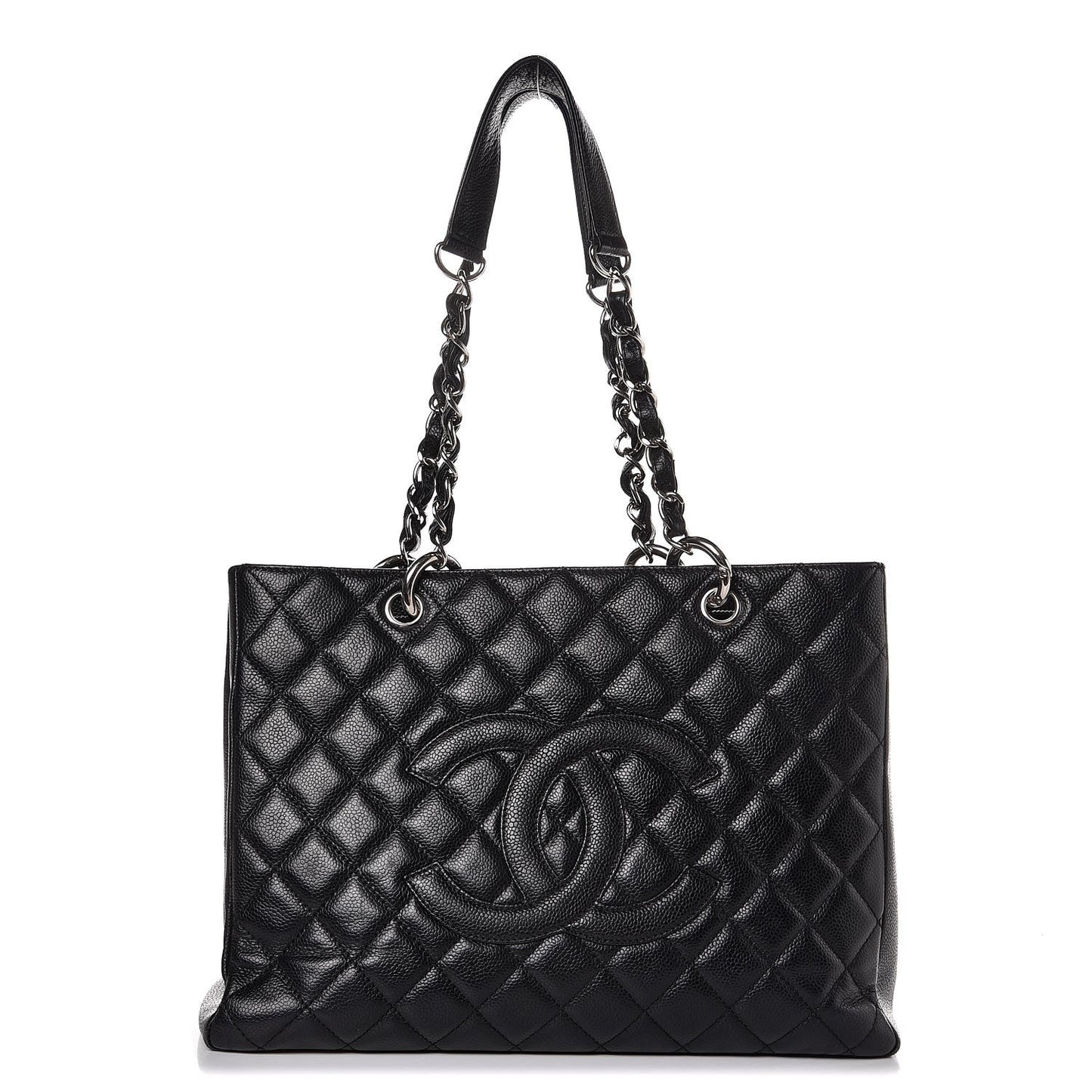 Caviar Quilted Grand Shopping Tote GST Black