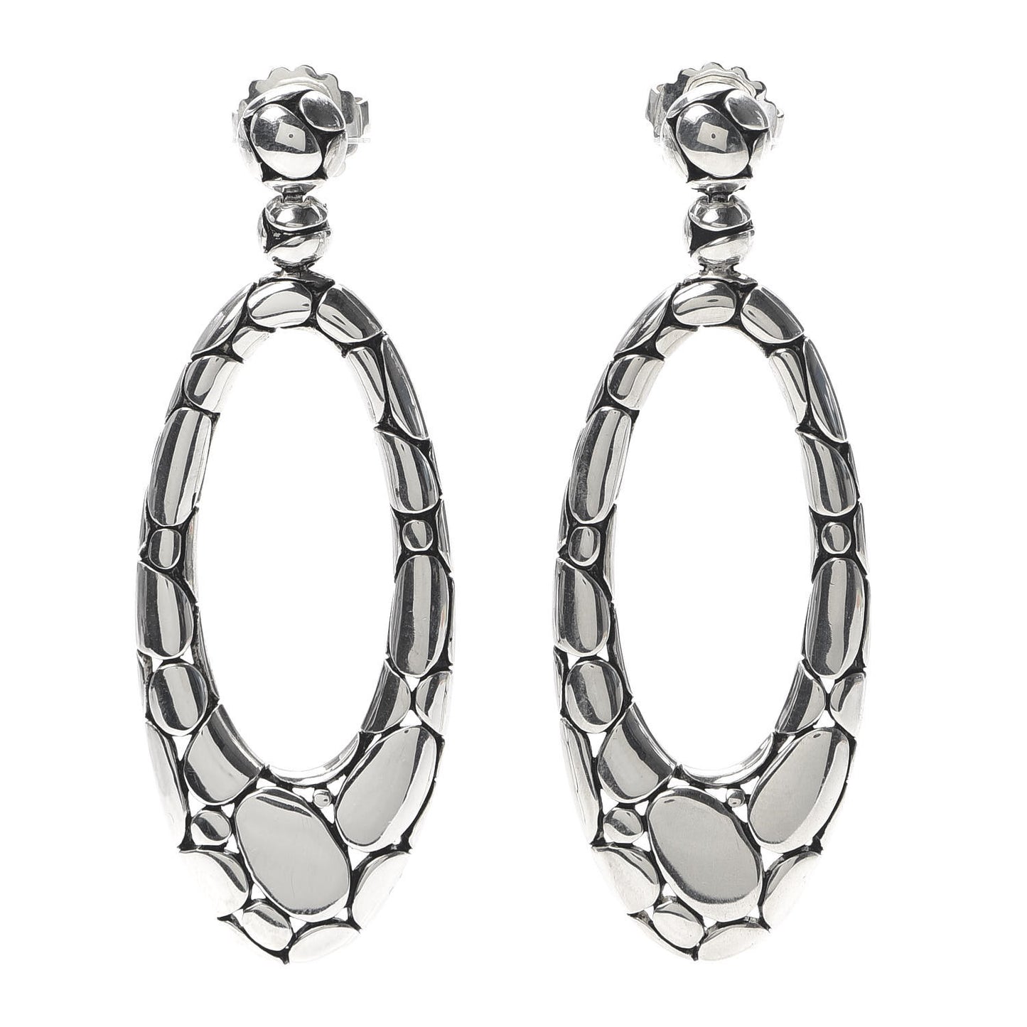 Sterling Silver Kali Oval Drop Earrings