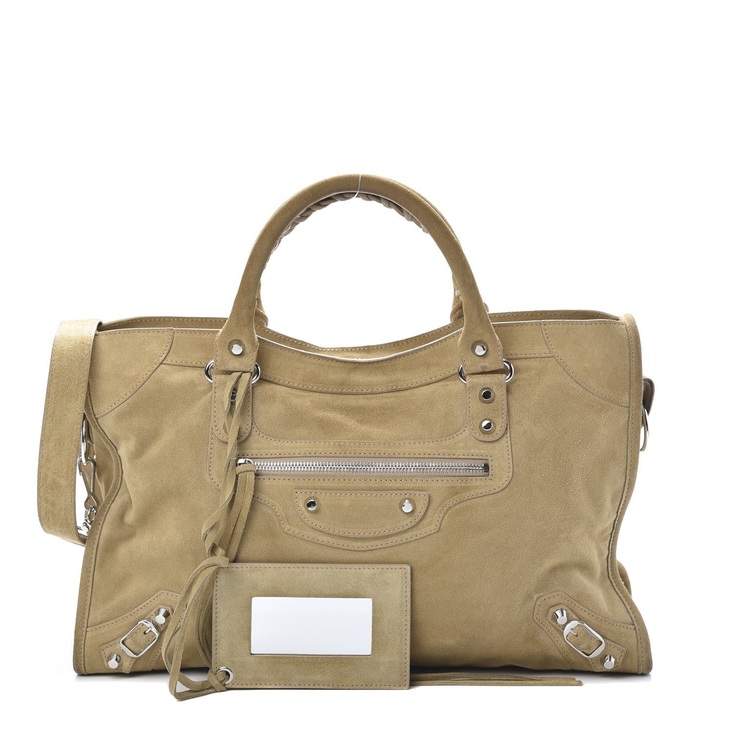 Balenciaga Baby Daim Suede Classic Hardware Silver City Beige Latte 1 of 15