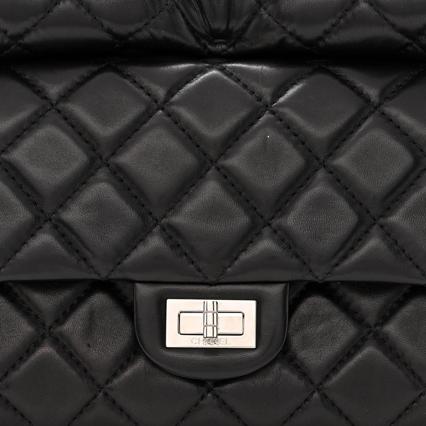 Lambskin Quilted Large Roll 2.55 Reissue Clutch Black