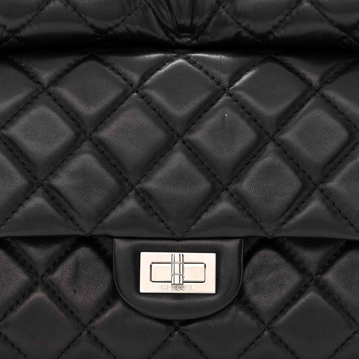 Chanel Lambskin Quilted Large Roll 2.55 Reissue Clutch Black 8 of 11