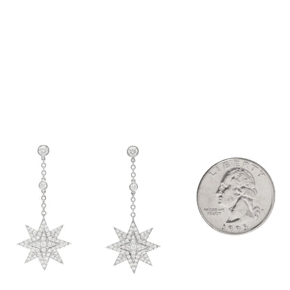 Tiffany Platinum Diamond Star Drop Earrings 2 of 5