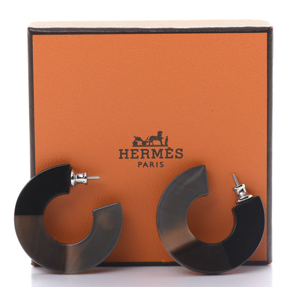 Hermes Buffalo Horn Hoop Earrings 5 of 5