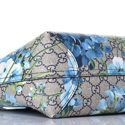 Gucci GG Supreme Monogram Blooms Small Reversible Tote Beige Blue Navy 11 of 14