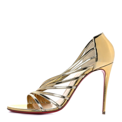 Christian Louboutin Specchio Norina 100 Sandals 39 Gold 1 of 8