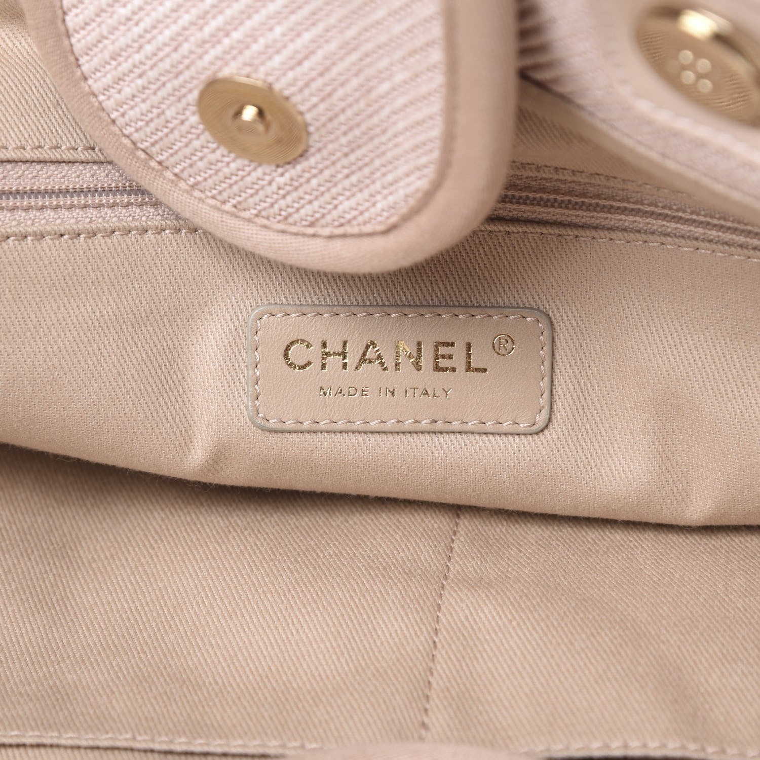 Chanel Mixed Fibers Calfskin Medium Deauville Tote Beige 7 of 11