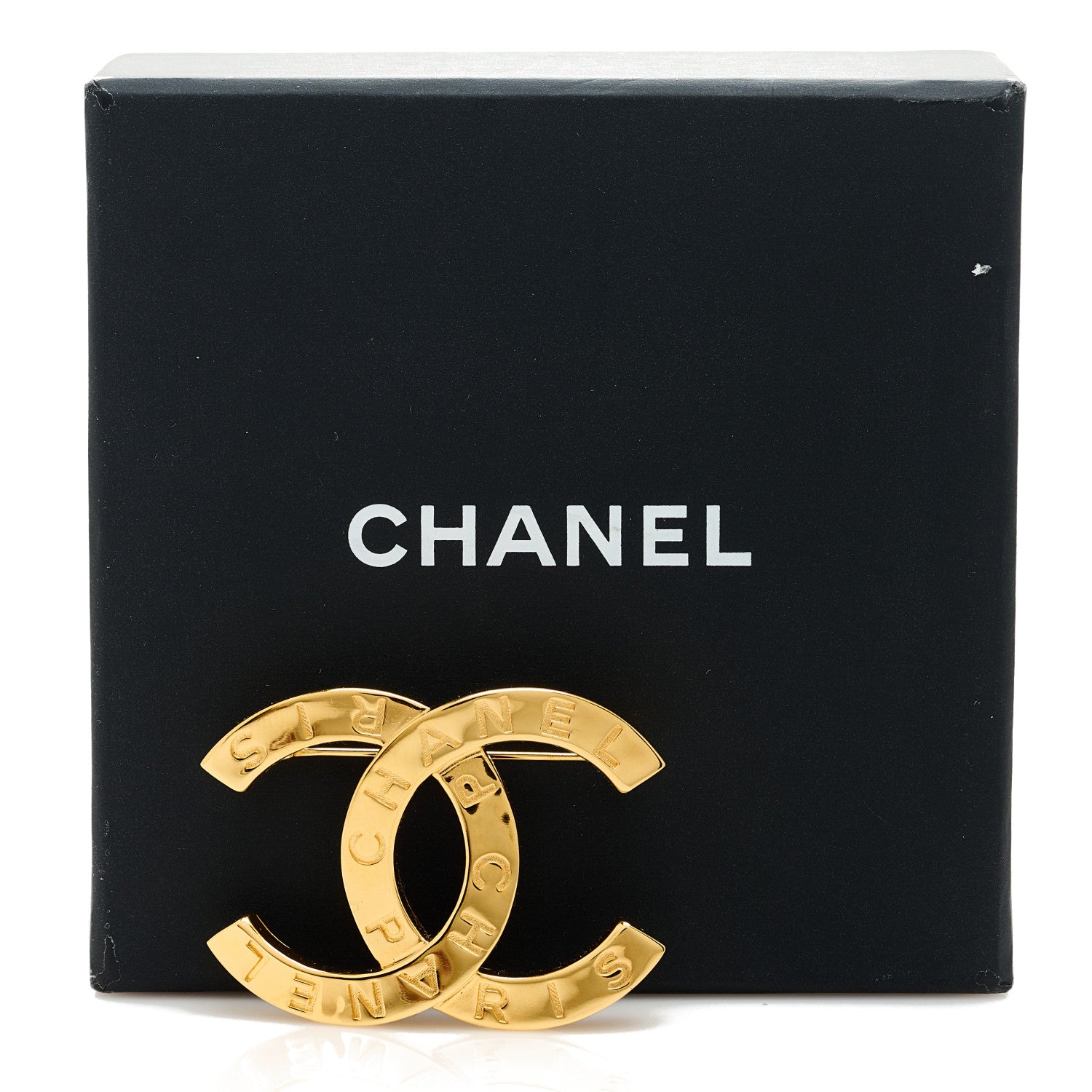 Chanel Metal Paris Button CC Large Brooch Gold 5 of 5