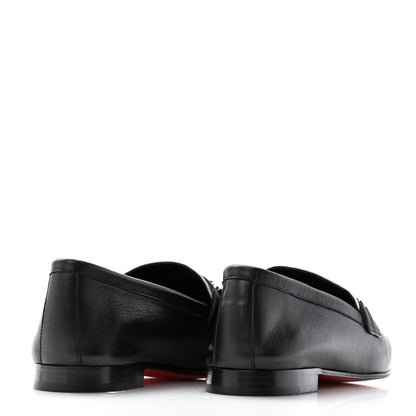 Christian Louboutin Calfskin Womens Loafers 38.5 Black White 4 of 7