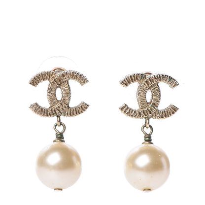 Chanel Pearl CC Drop Earrings Gold 1 of 7