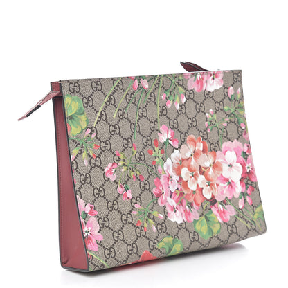 Gucci GG Supreme Monogram Blooms Large Cosmetic Case Beige Multicolor Dry Rose 3 of 8