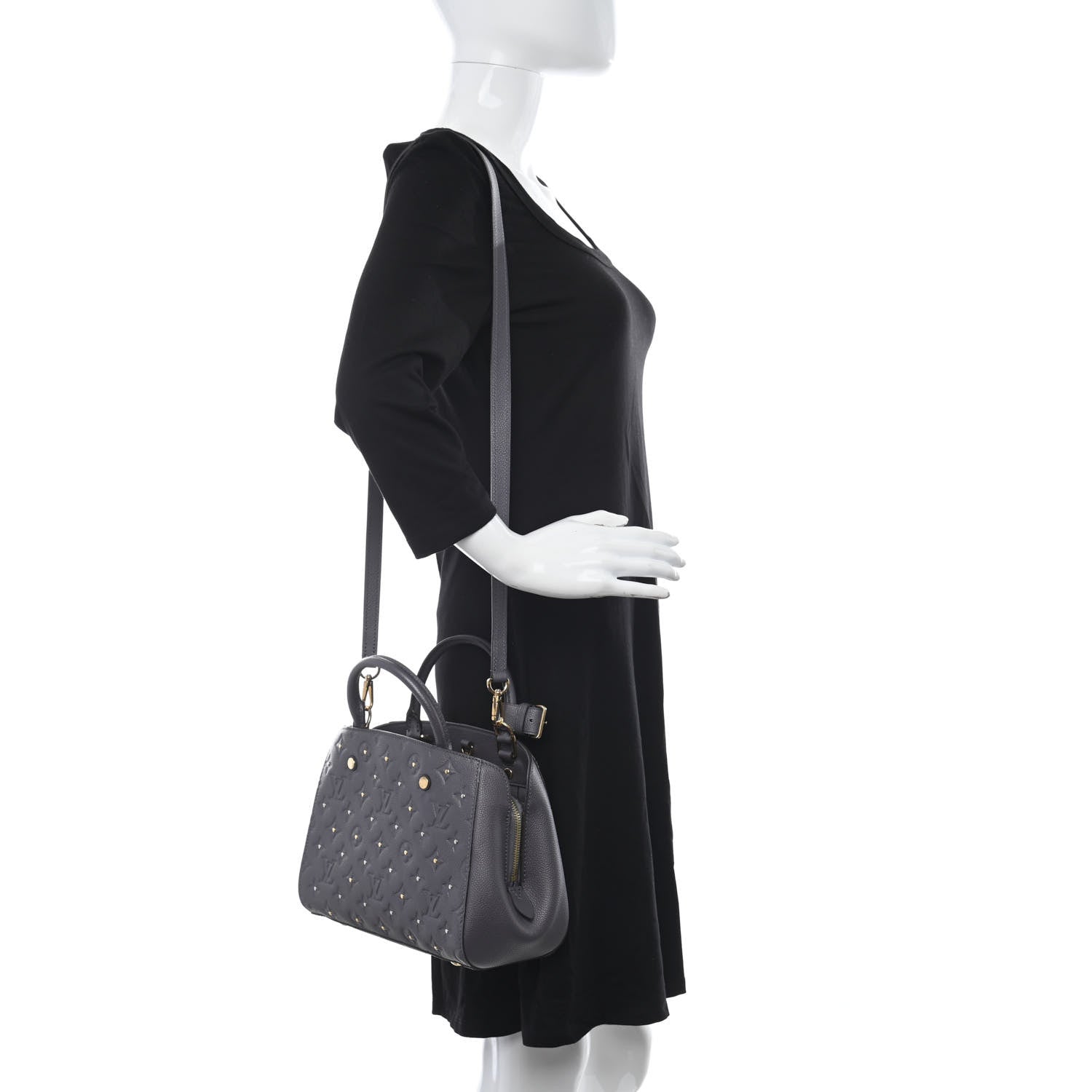 Louis Vuitton Empreinte Studded Montaigne BB Gris Silver 2 of 10