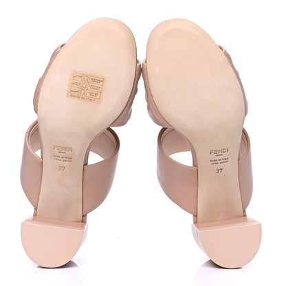 Fendi Nappa FF Embossed Slide Sandals 37 Tanskin 4 of 4