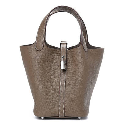Hermes Taurillon Clemence Picotin Lock 18 PM Etoupe 1 of 11