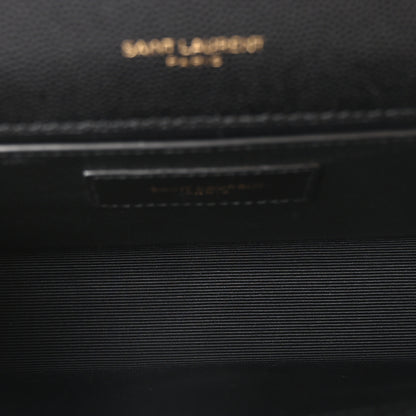 Saint Laurent Grain De Poudre Small Monogram Kate Satchel Black 5 of 10