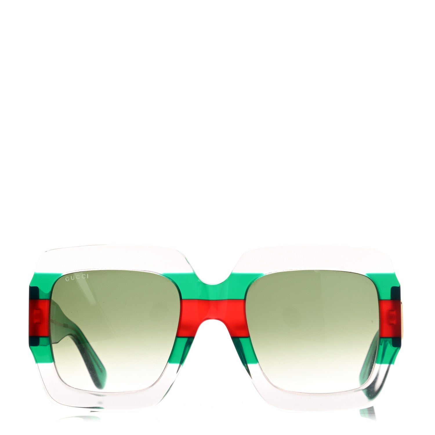 Gucci Square Web Frame GG0178S Sunglasses Green Red 2 of 8