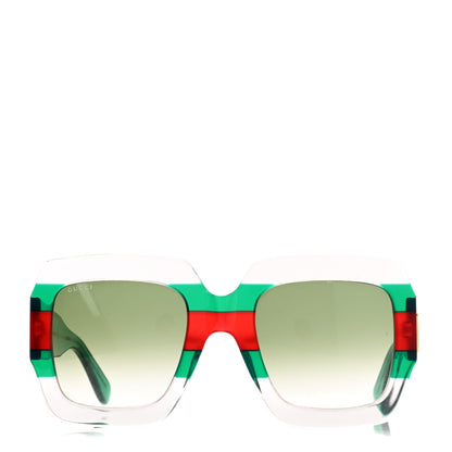 Gucci Square Web Frame GG0178S Sunglasses Green Red 2 of 8