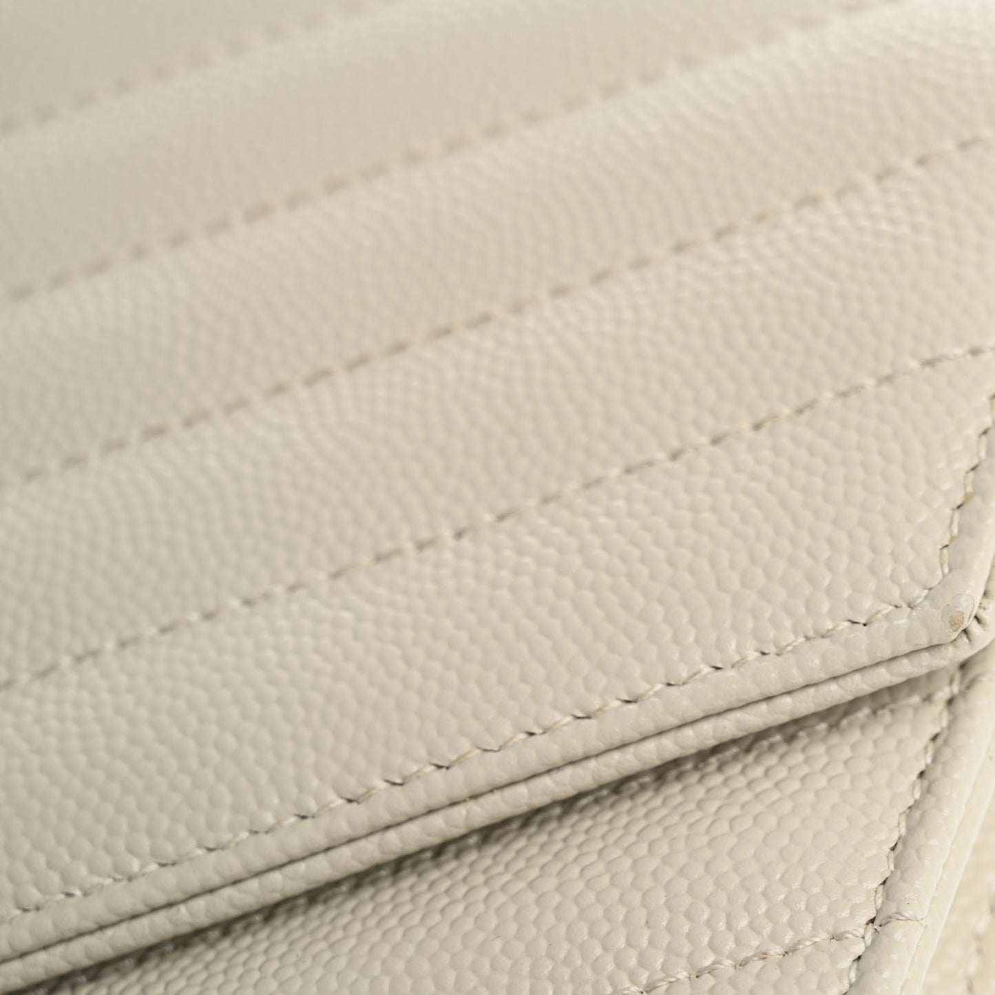 Grain De Poudre Matelasse Chevron Monogram Envelope Clutch Blanc Vintage