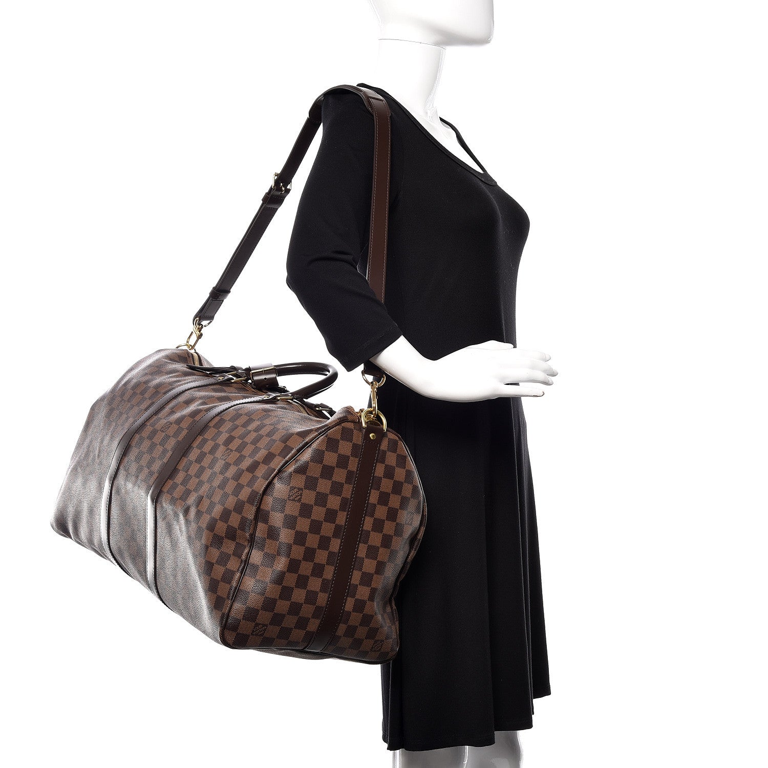 Louis Vuitton Damier Ebene Keepall Bandouliere 55 2 of 13